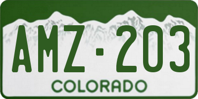 CO license plate AMZ203