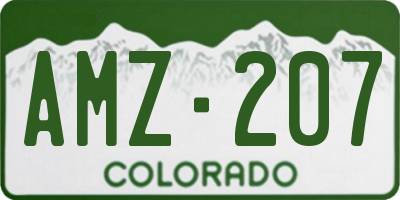 CO license plate AMZ207
