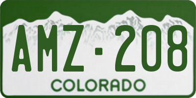 CO license plate AMZ208