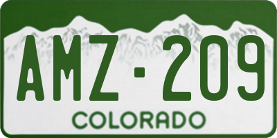 CO license plate AMZ209