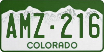CO license plate AMZ216