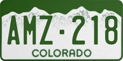 CO license plate AMZ218