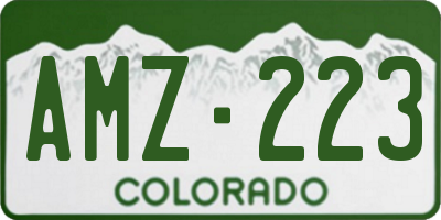 CO license plate AMZ223