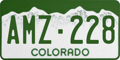 CO license plate AMZ228