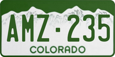 CO license plate AMZ235