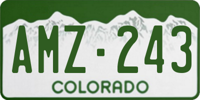 CO license plate AMZ243