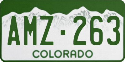 CO license plate AMZ263