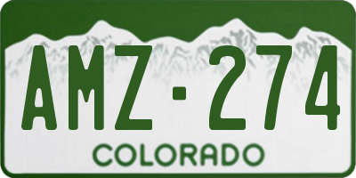 CO license plate AMZ274