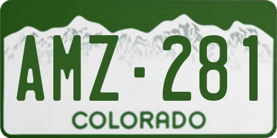 CO license plate AMZ281