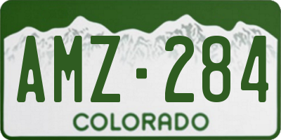 CO license plate AMZ284