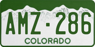 CO license plate AMZ286