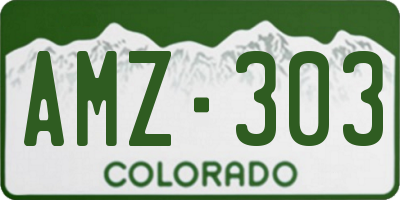 CO license plate AMZ303