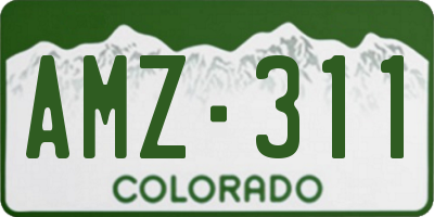 CO license plate AMZ311