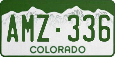 CO license plate AMZ336