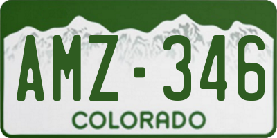 CO license plate AMZ346