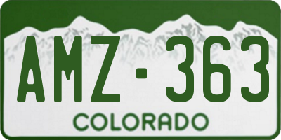 CO license plate AMZ363