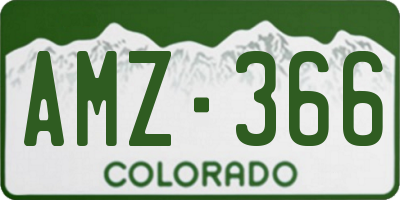 CO license plate AMZ366