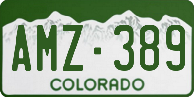 CO license plate AMZ389
