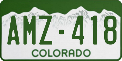 CO license plate AMZ418