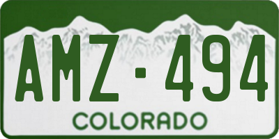 CO license plate AMZ494