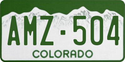 CO license plate AMZ504