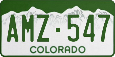 CO license plate AMZ547