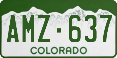 CO license plate AMZ637