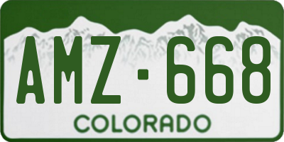CO license plate AMZ668