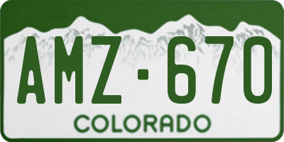 CO license plate AMZ670