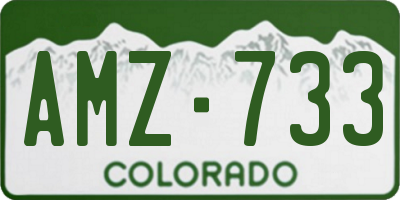 CO license plate AMZ733