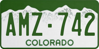 CO license plate AMZ742