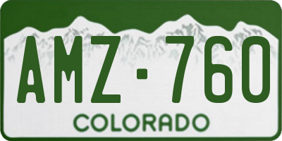 CO license plate AMZ760