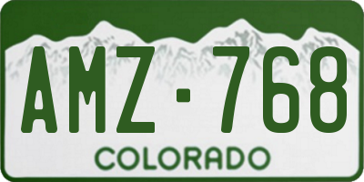 CO license plate AMZ768