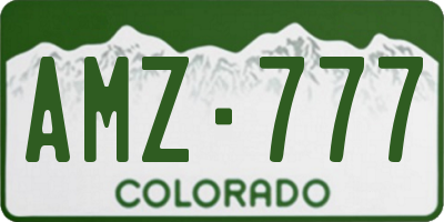 CO license plate AMZ777