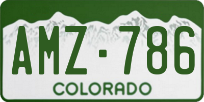 CO license plate AMZ786