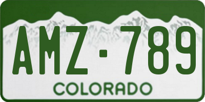 CO license plate AMZ789