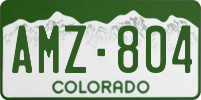 CO license plate AMZ804