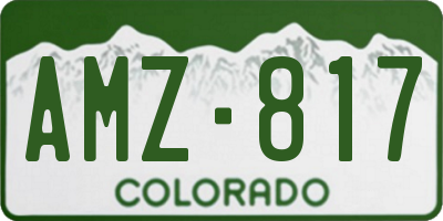 CO license plate AMZ817