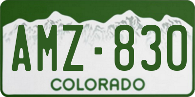 CO license plate AMZ830