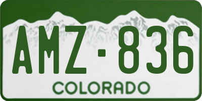 CO license plate AMZ836