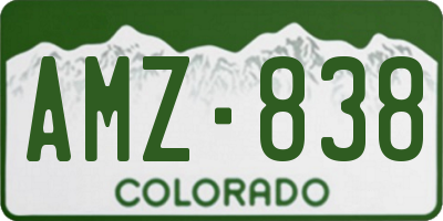 CO license plate AMZ838