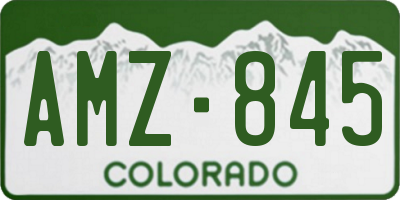 CO license plate AMZ845