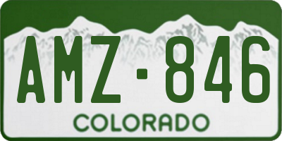 CO license plate AMZ846
