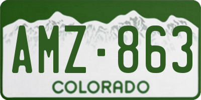 CO license plate AMZ863