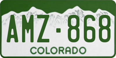 CO license plate AMZ868