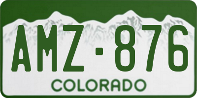CO license plate AMZ876