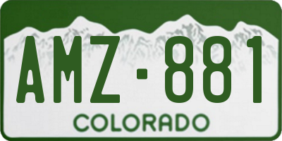 CO license plate AMZ881
