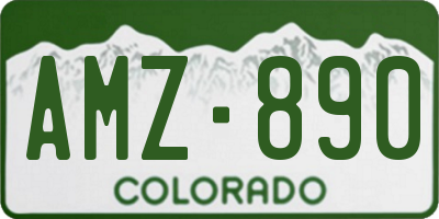 CO license plate AMZ890