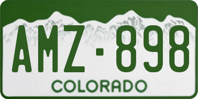 CO license plate AMZ898