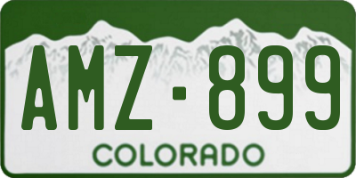 CO license plate AMZ899